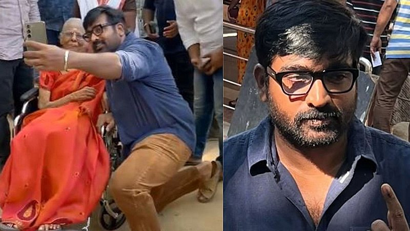 Vijay Sethupathi: व्हीलचेयर पर वोट डालने आई बुजुर्ग महिला के फैन हुए विजय सेतुपति, घुटनों पर बैठकर ली सेल्फी