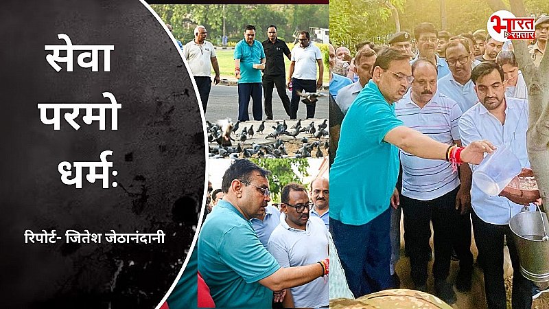 सेवा परमो धर्म: के मार्ग पर CM भजनलाल, मॉर्निंग वॉक पर CM ने बेजुबान परिंदों के लिए बांधे परिंदे